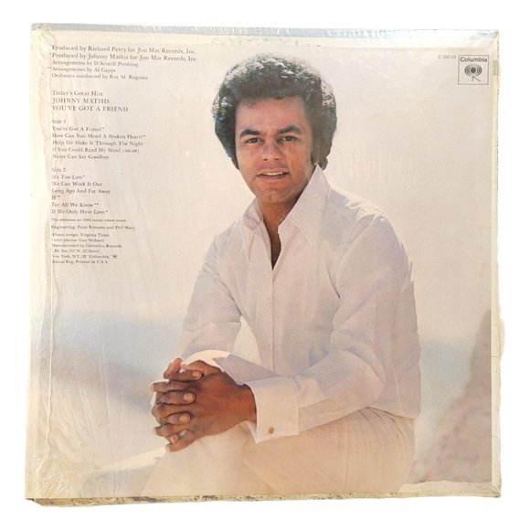 Johnny Mathis "You've Got A Friend" By Columbia Records Vintage LP Vinyl Record - Picture 2 of 4